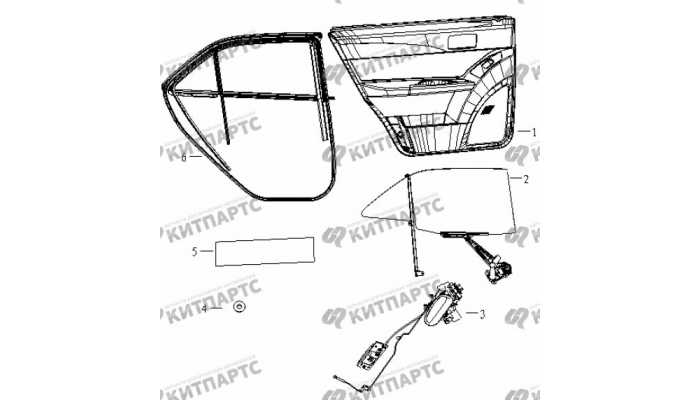 Обивка двери задней левой Geely Otaka (CK)